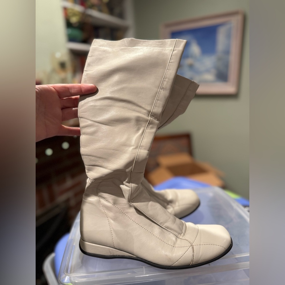 Knee Hi Boots-Crème
